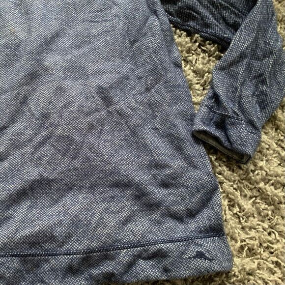 Tommy Bahama blue heathered Reversible 1/4 Zip Sweater MENS XL - Picture 5 of 7